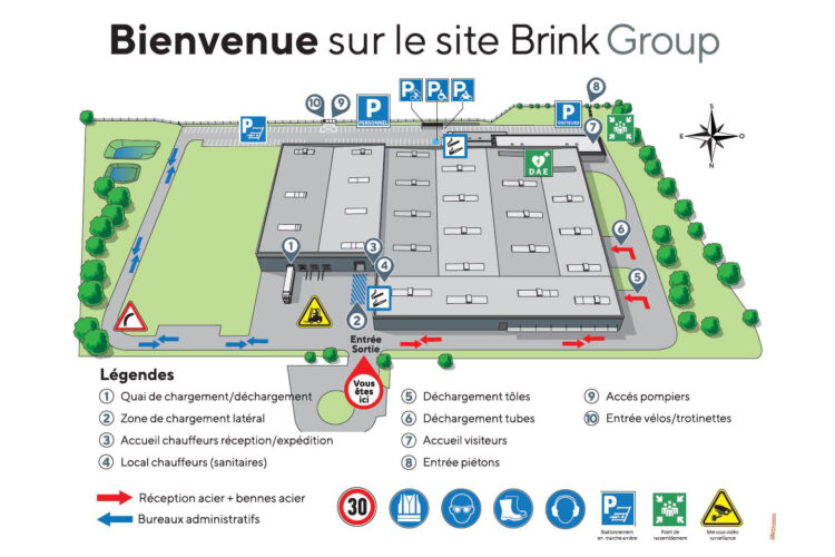 Plan de circulation Bink Group - Industrie automobile (51 - Marne)